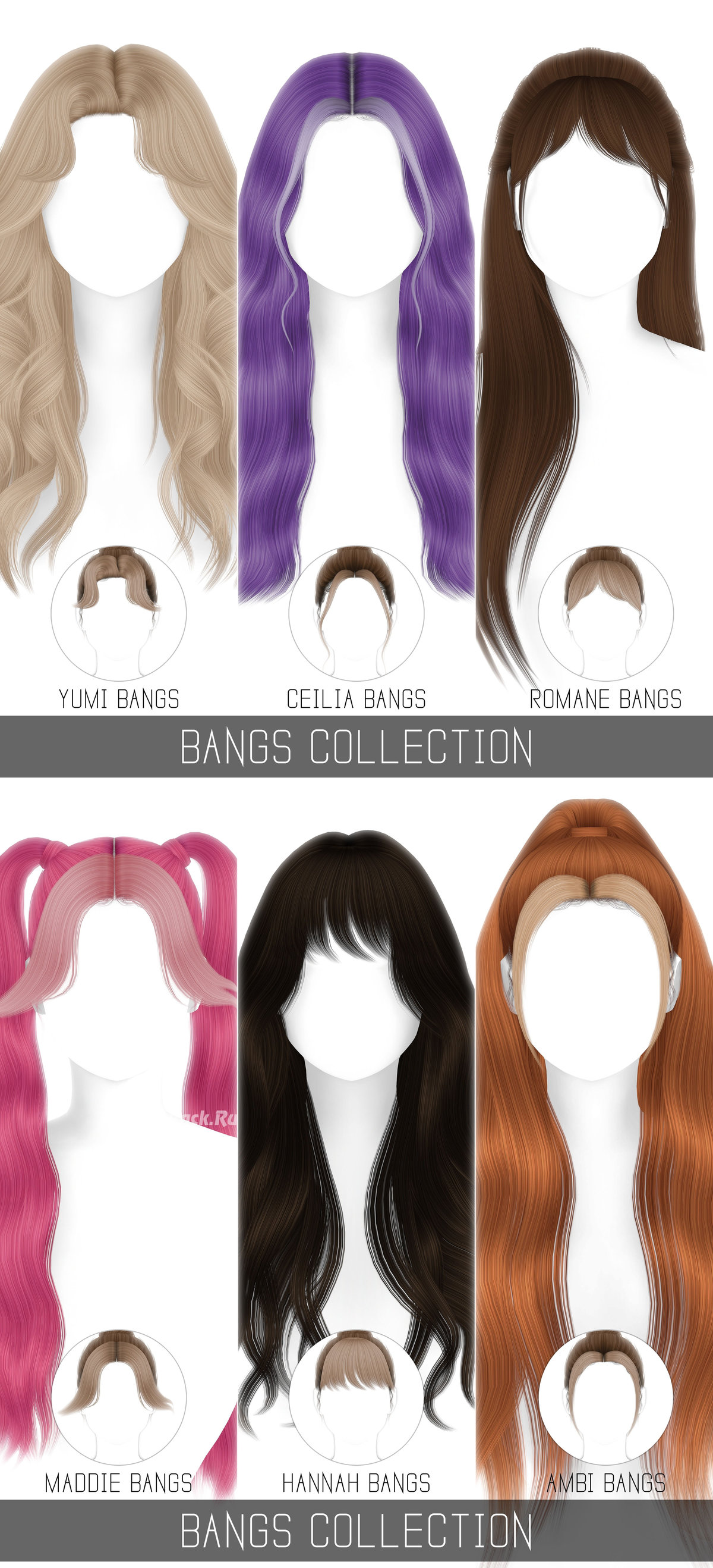 Коллекция накладных челок. Часть 1 "BANGS COLLECTION"