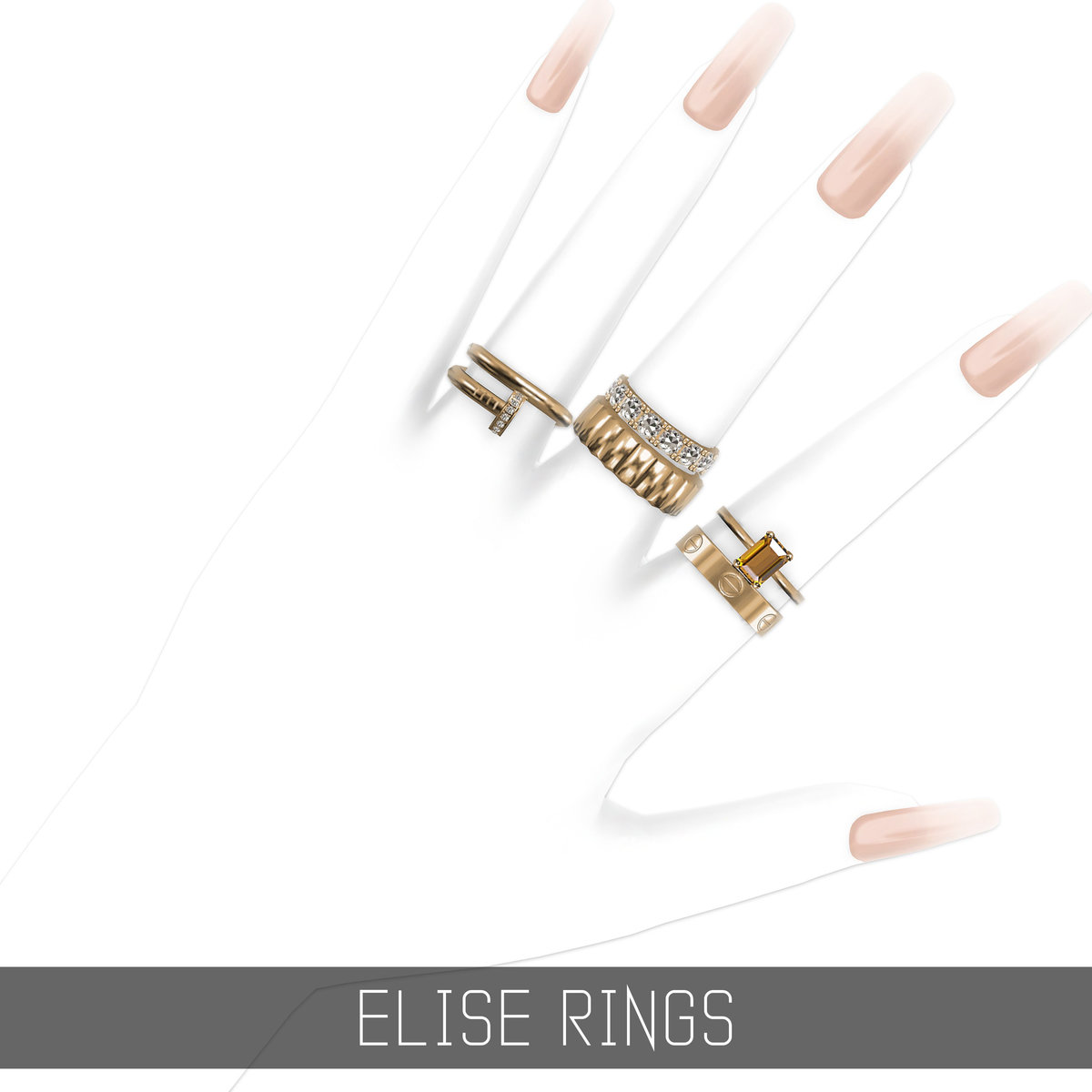 Комплект колец "ELISE RINGS"