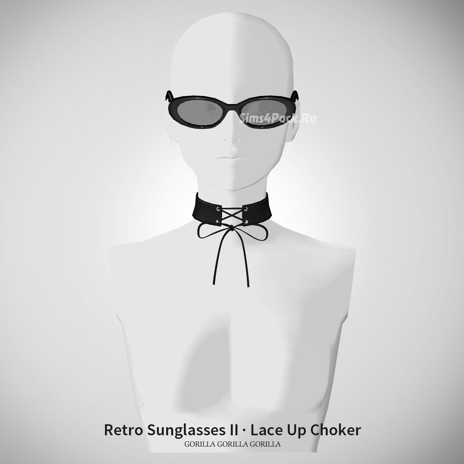 Очки и чокер "Retro Sunglasses II And Lace Up Choker"
