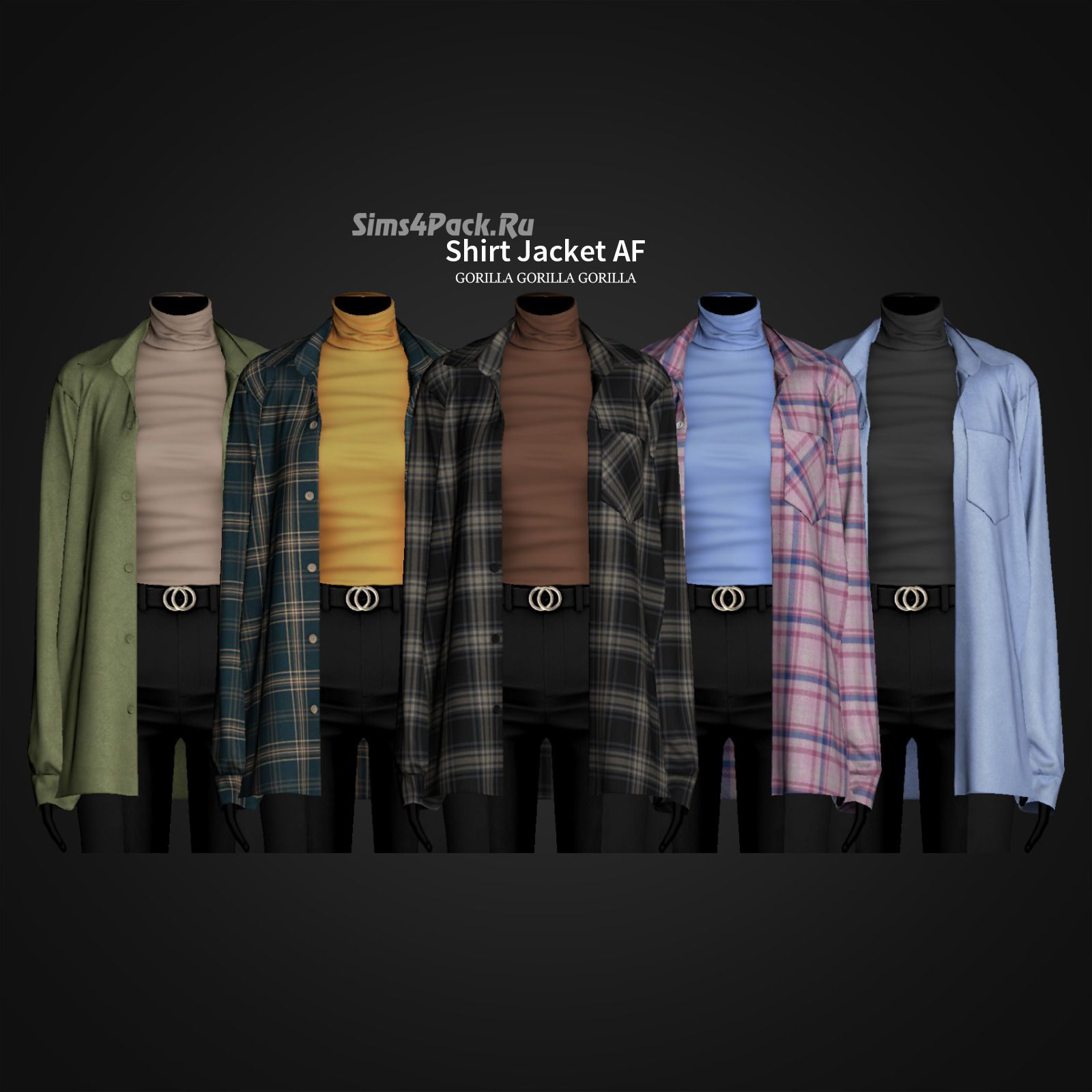 Рубашка и водолазка для симочек "Shirt Jacket AF"