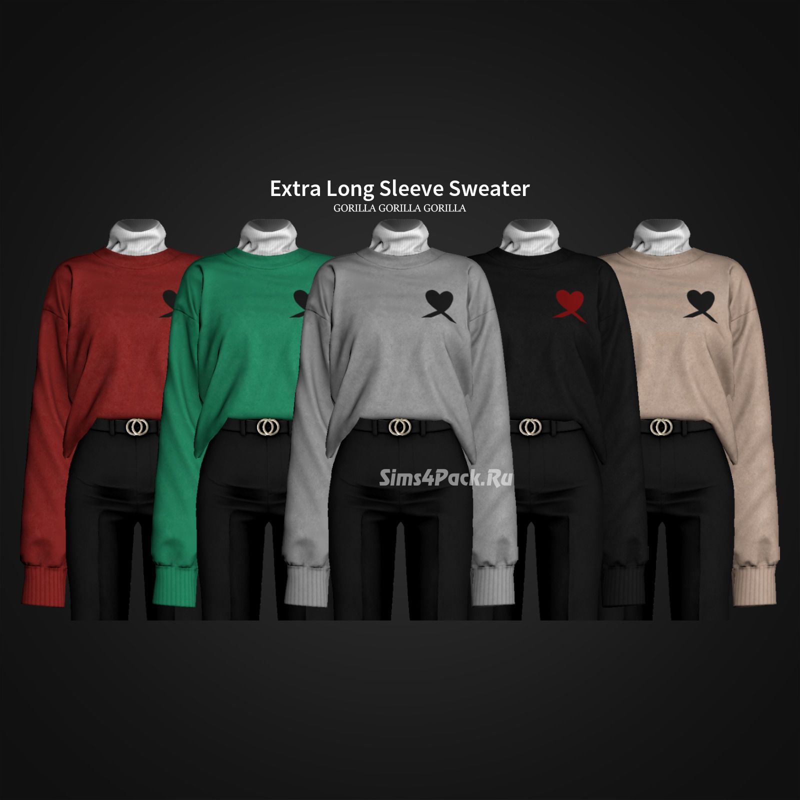 Женский свитер с водолазкой "Extra Long Sleeve Sweater"