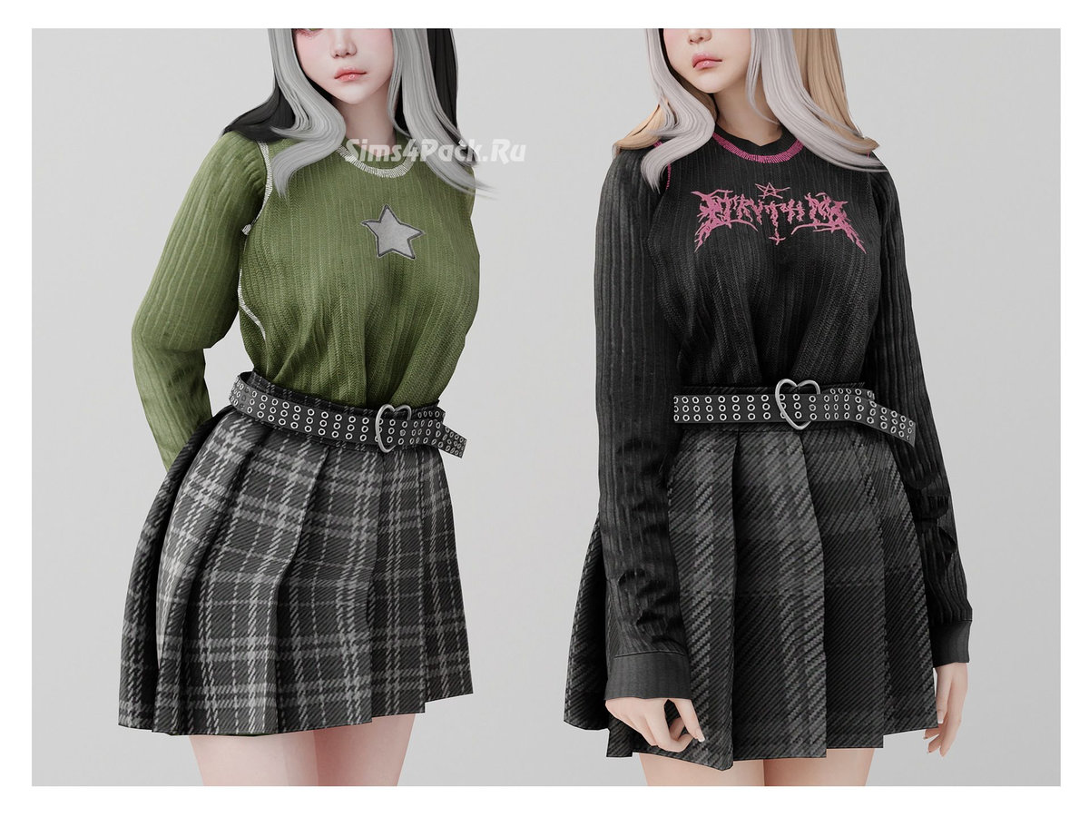 Джемпер и юбка "Softly girl outfit"