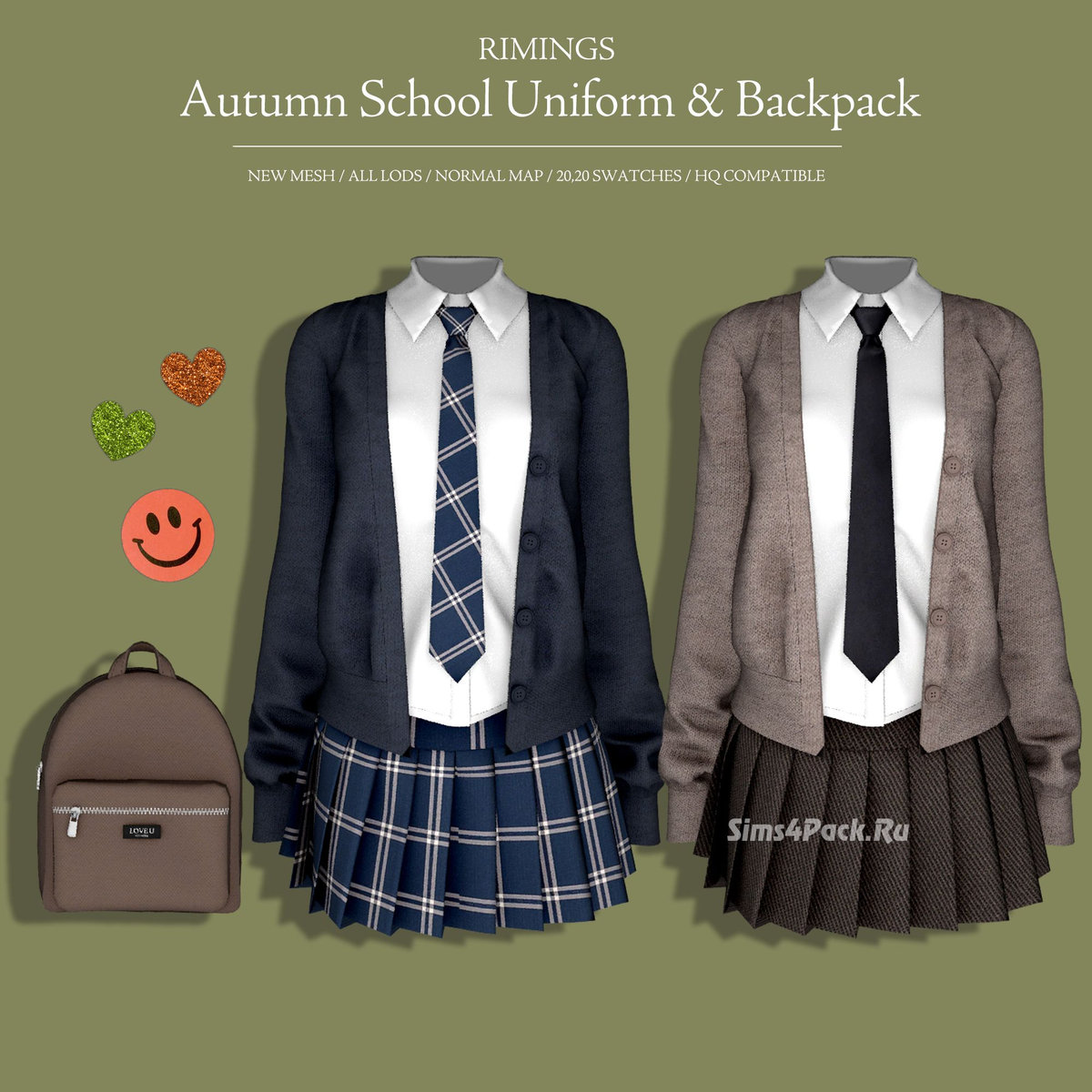 Школьная форма с рюкзаком "Autumn School Uniform And Backpack"