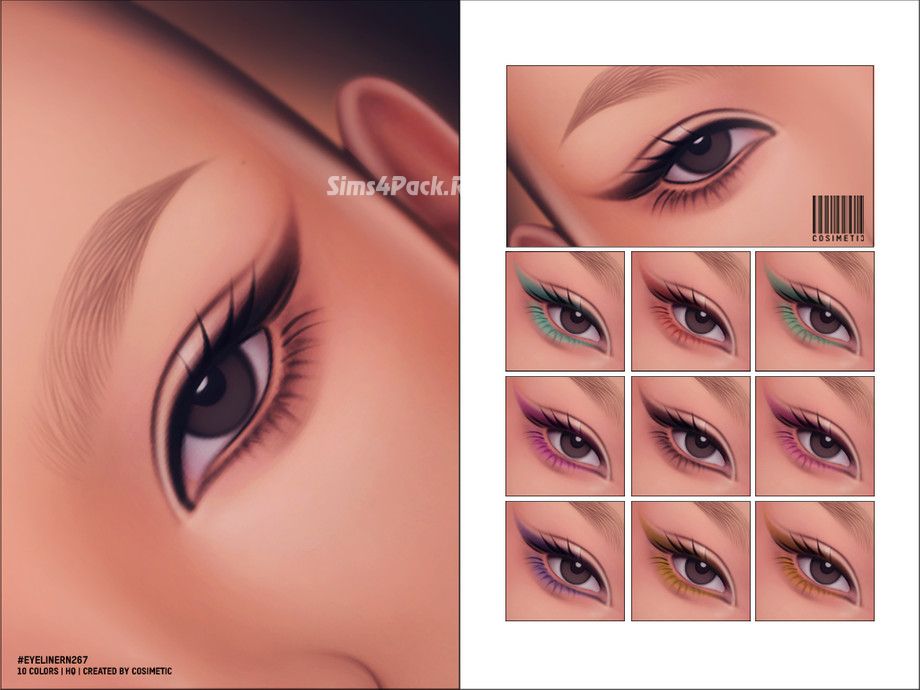 Макияж глаз и 2D ресницы "Eyeliner With 2D Eyelashes N267"