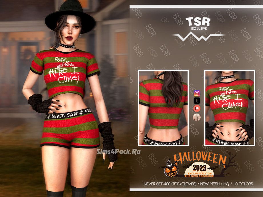Футболка и перчатки для симочек "NEVER SET-400 (TOP+GLOVES) BD1087"