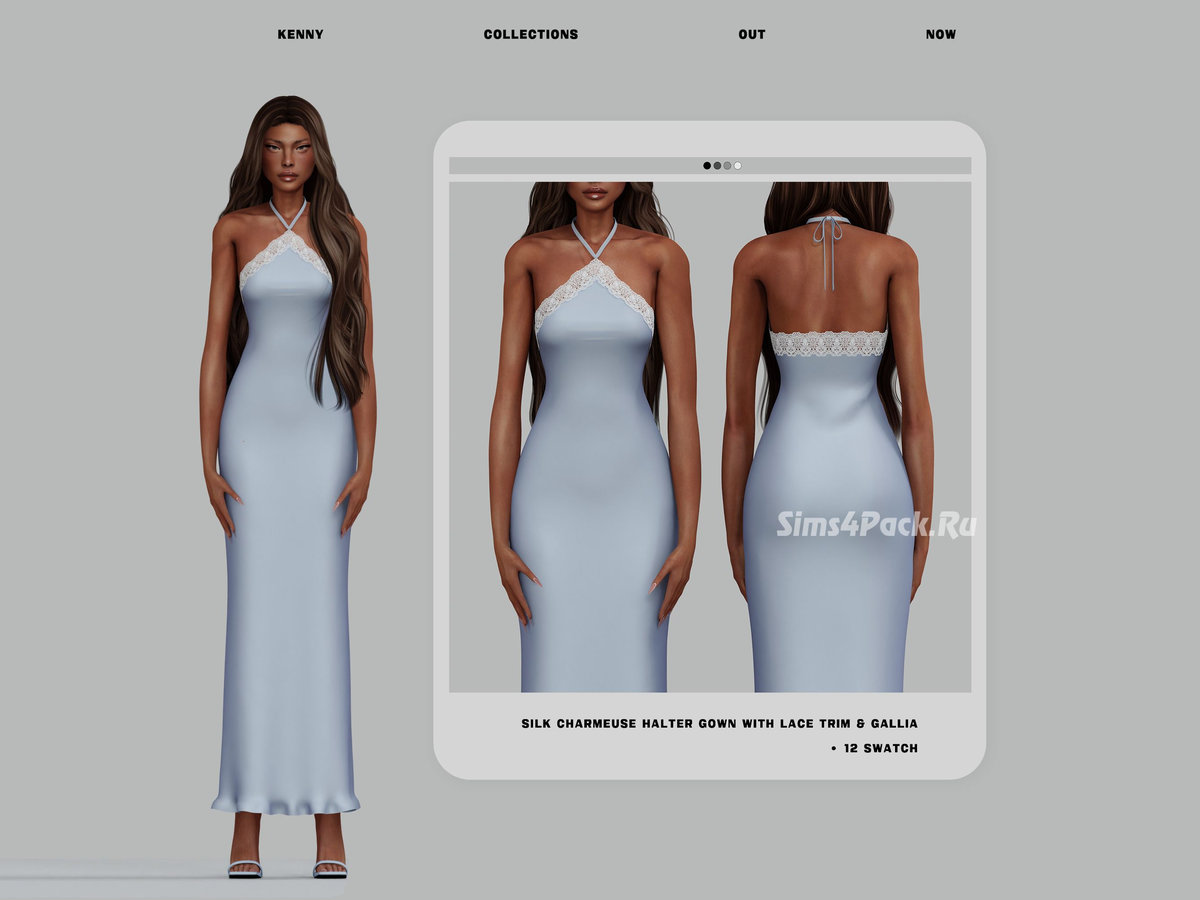 Платье "Silk Charmeuse Lace Dress"