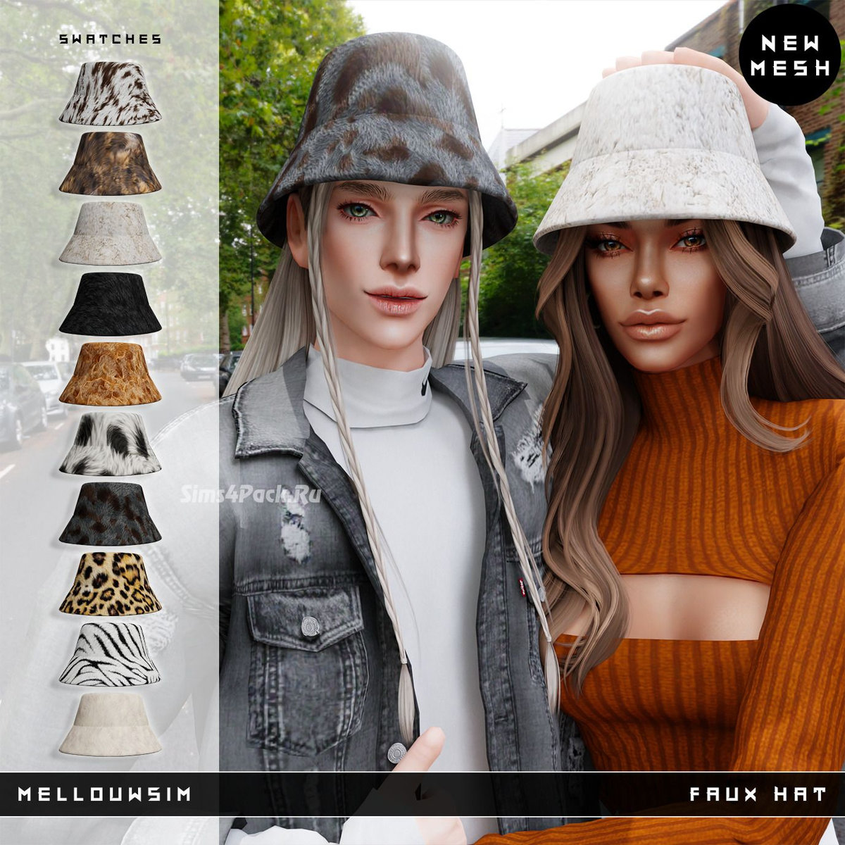 Панамы для симов и симочек "Faux Hat"