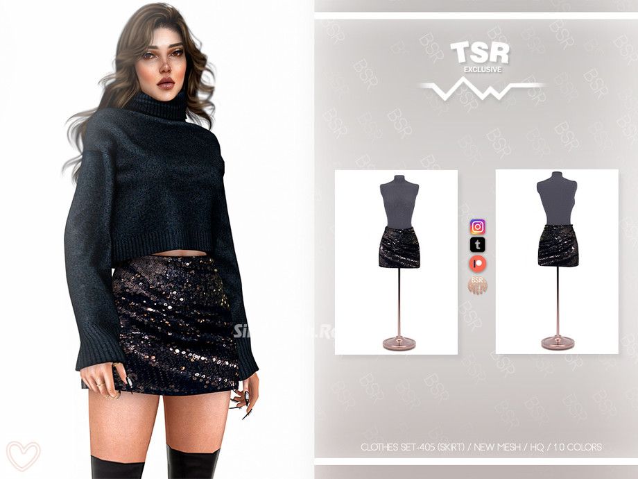 Юбка для симочек "CLOTHES SET-405 (SKIRT) BD1103"