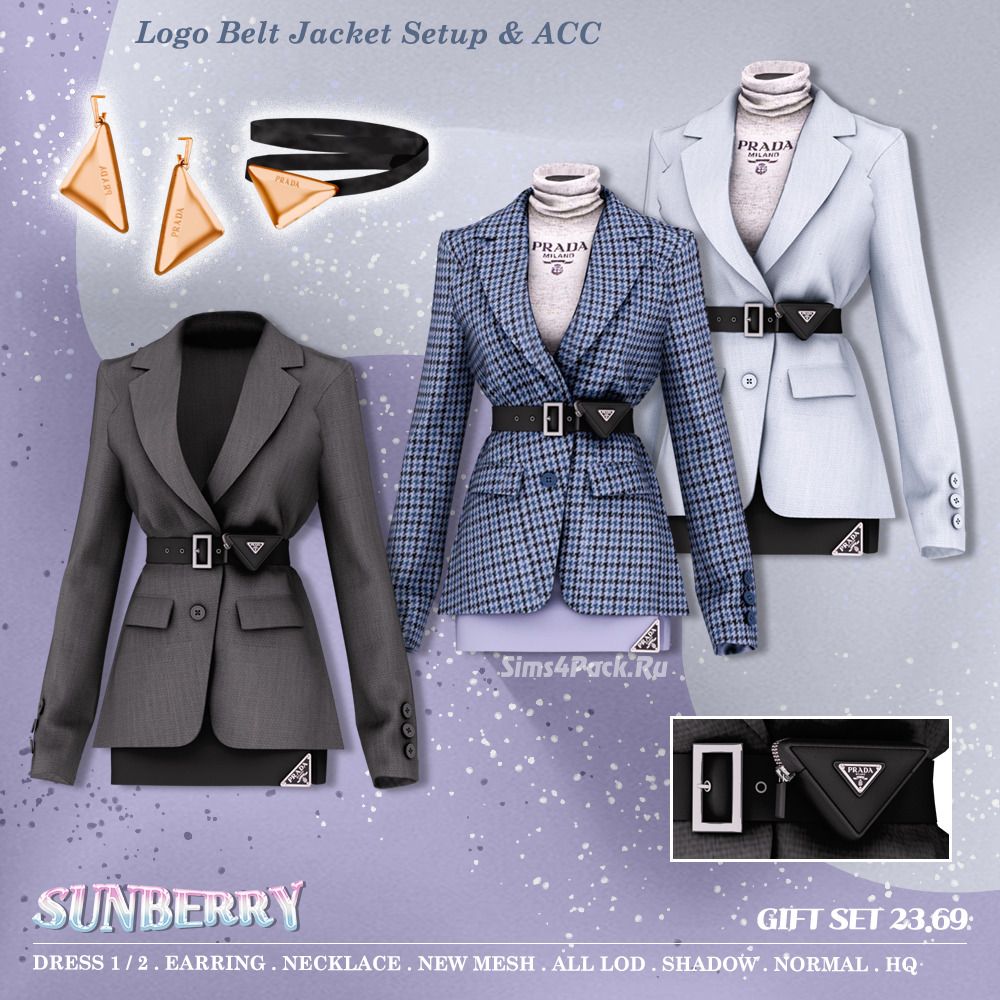 Аутфит для симочки "Logo Belt Jacket Setup And ACC 23.69"