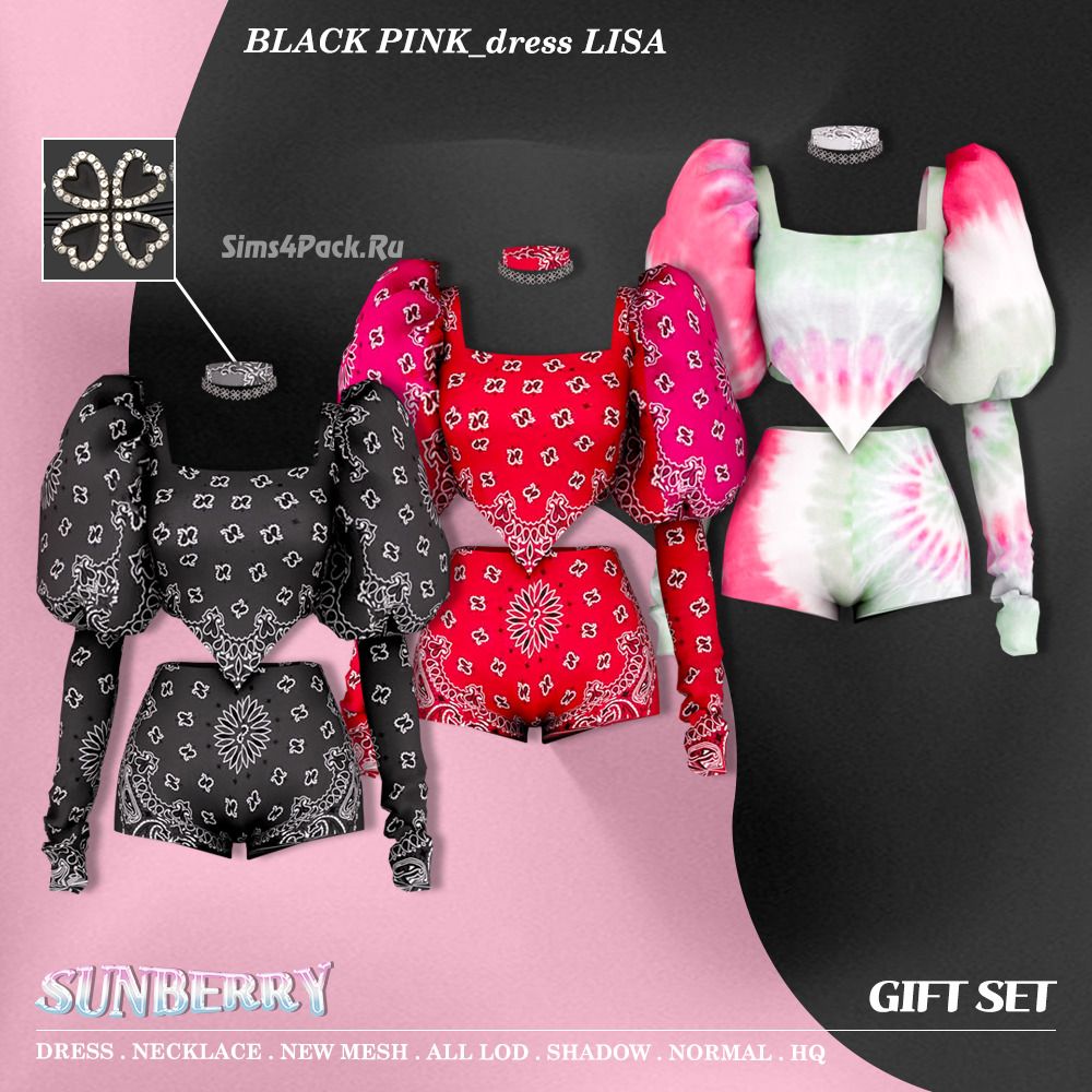 Наряд и чокер "Black pink LISA dressAndNecklace 201"