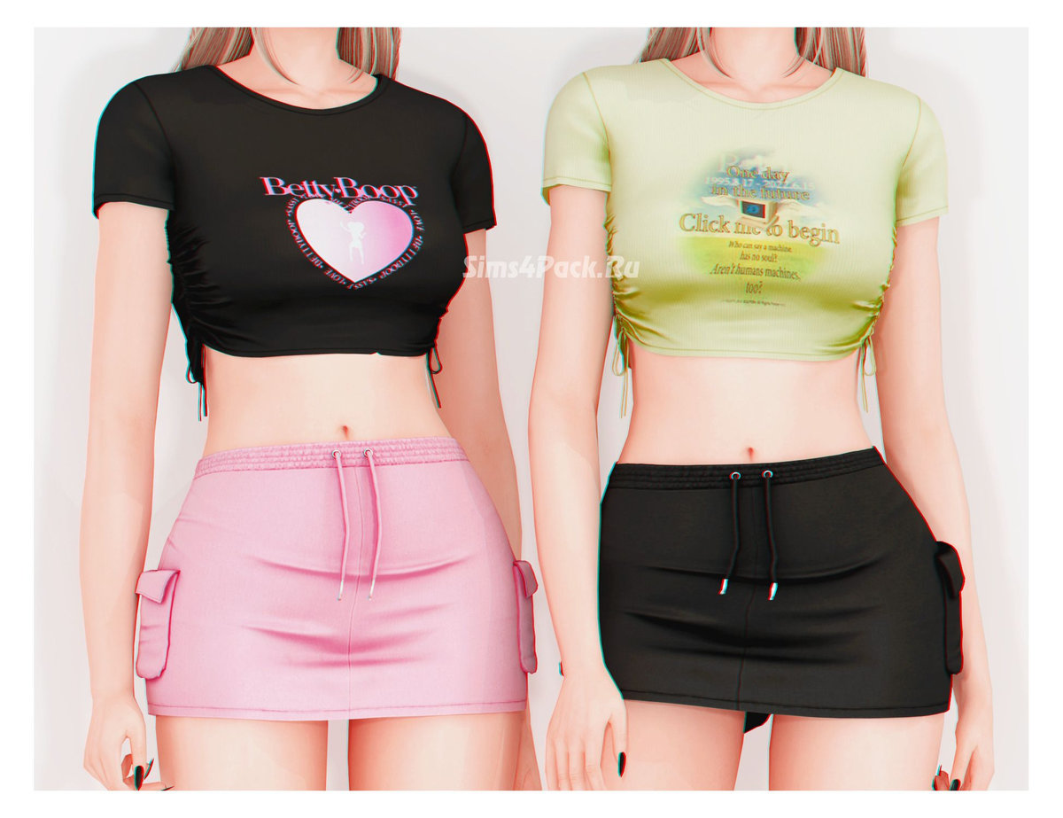 Футболка и юбка "Haerin T-Shirt And Skirt"