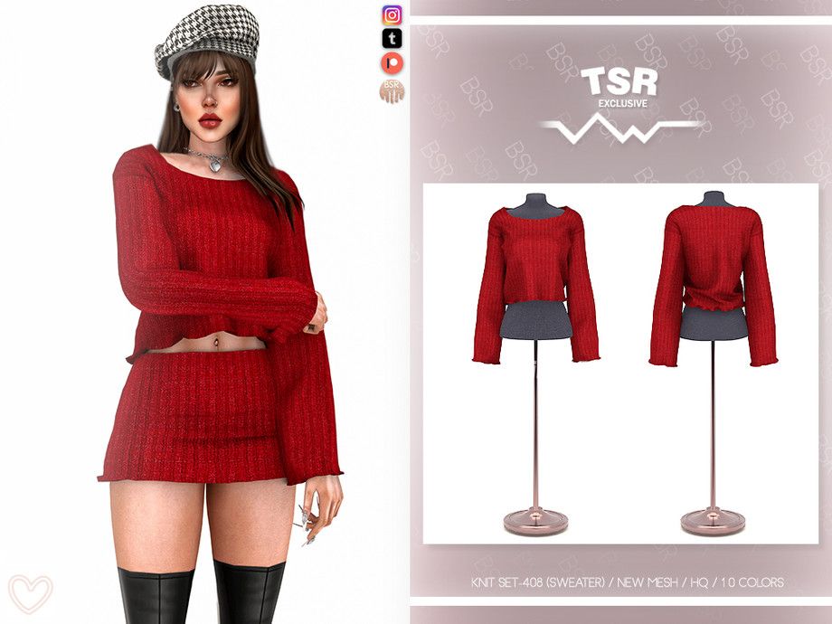 Кофта и юбка для симочек "KNIT SET-408"