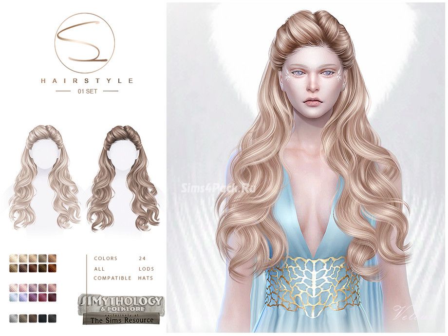Женская прическа "SIMythology hairstyle 01"