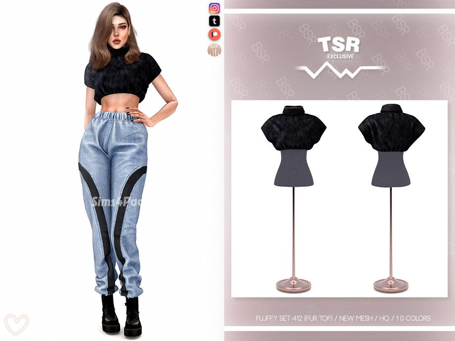Топ "FLUFFY SET-412 (FUR TOP) BD1118"