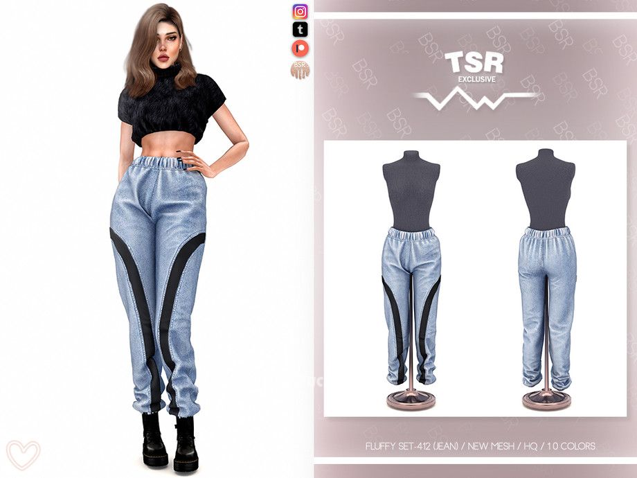 Женские джинсы "FLUFFY SET-412 (JEAN) BD1119"
