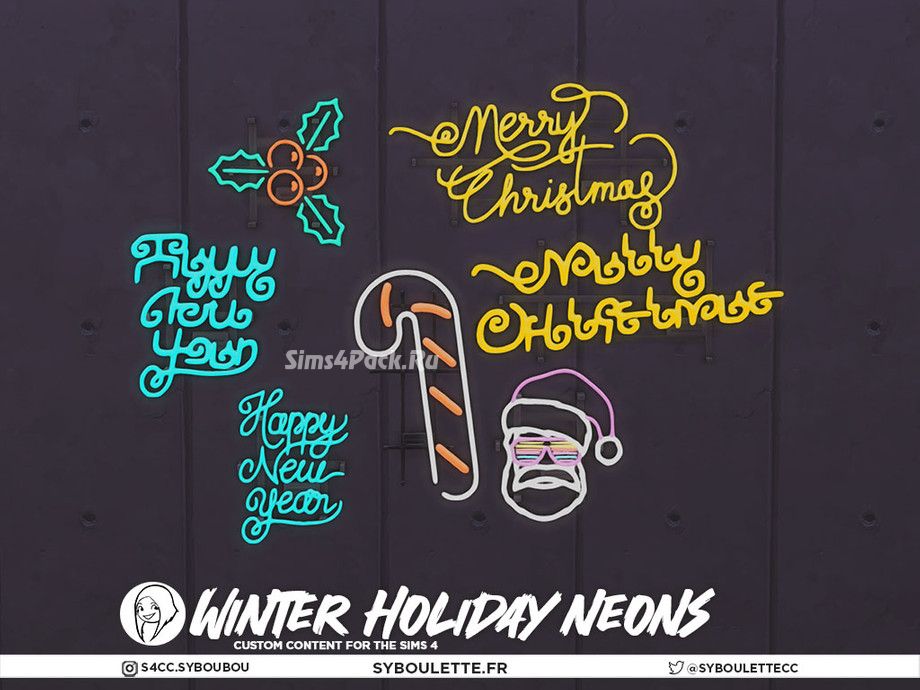 Рождественские неоновые вывески "Winter Holidays Neons - Part 1"