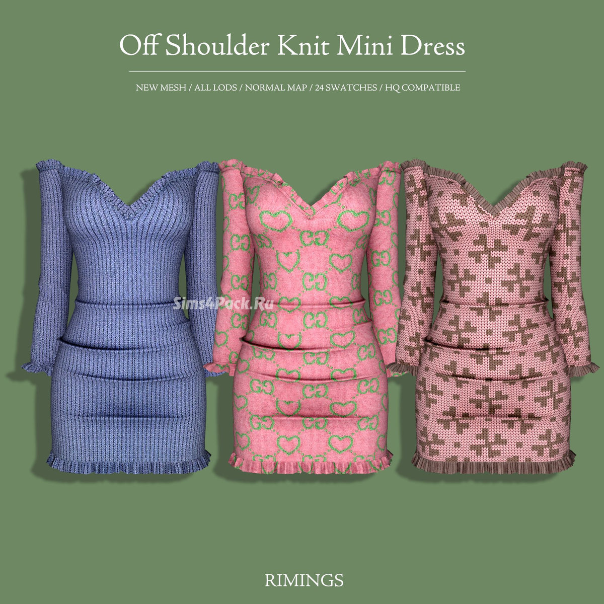 Платье "Off Shoulder Knit Mini Dress"