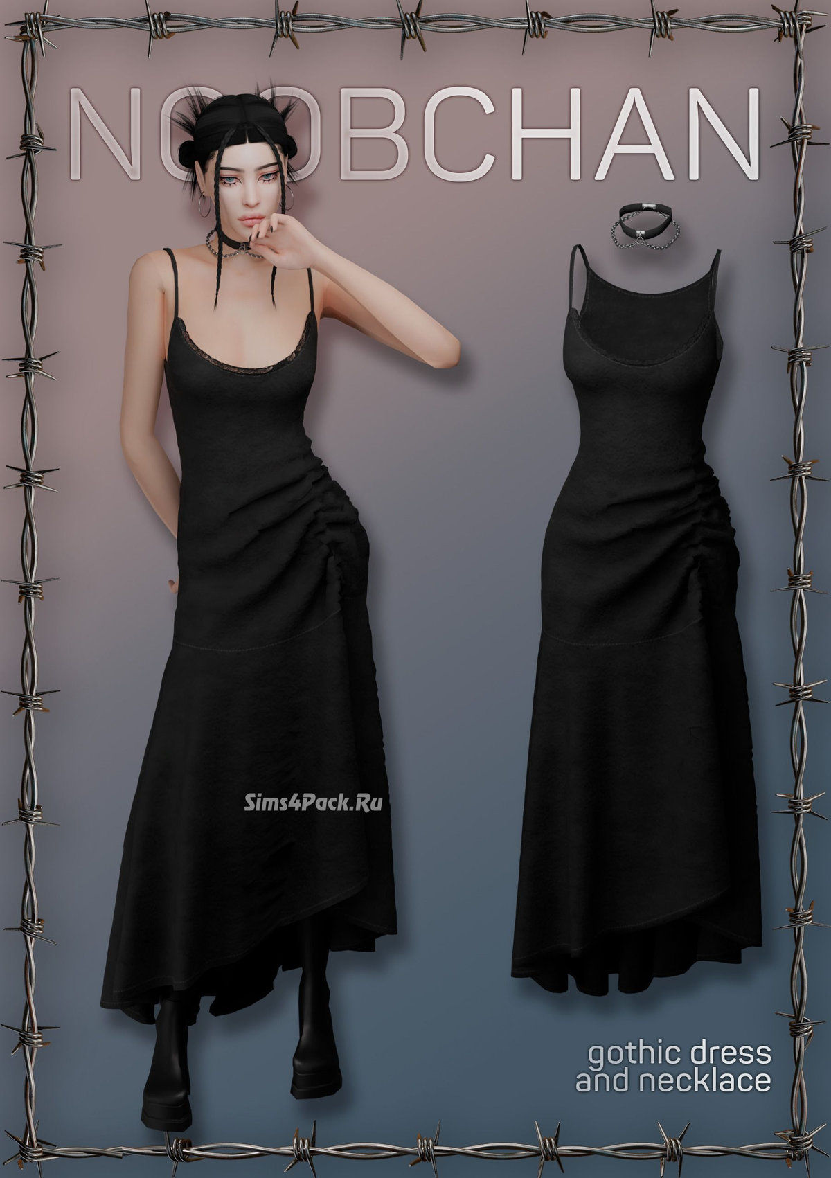 Платье и чокер "GOTHIC DRESS AND NECKLACE"