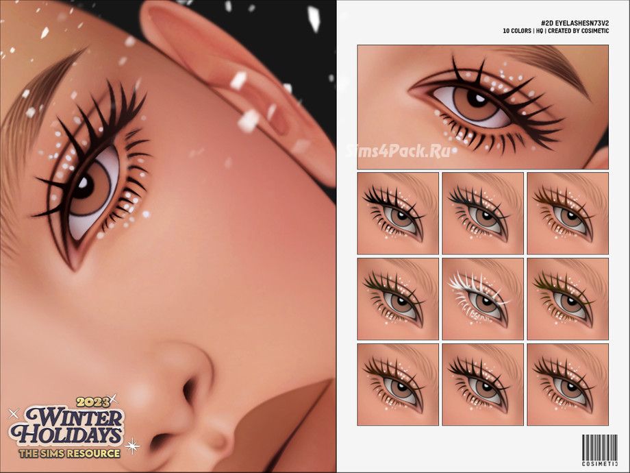 2D ресницы с блёстками "Maxis Match 2D Eyelashes and Glitter N73 V2"