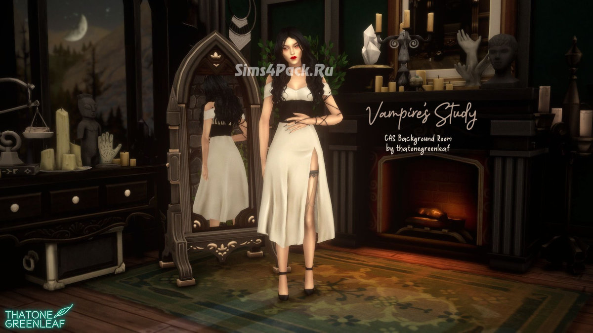 Фон для CAS "vampire's study CAS background room"