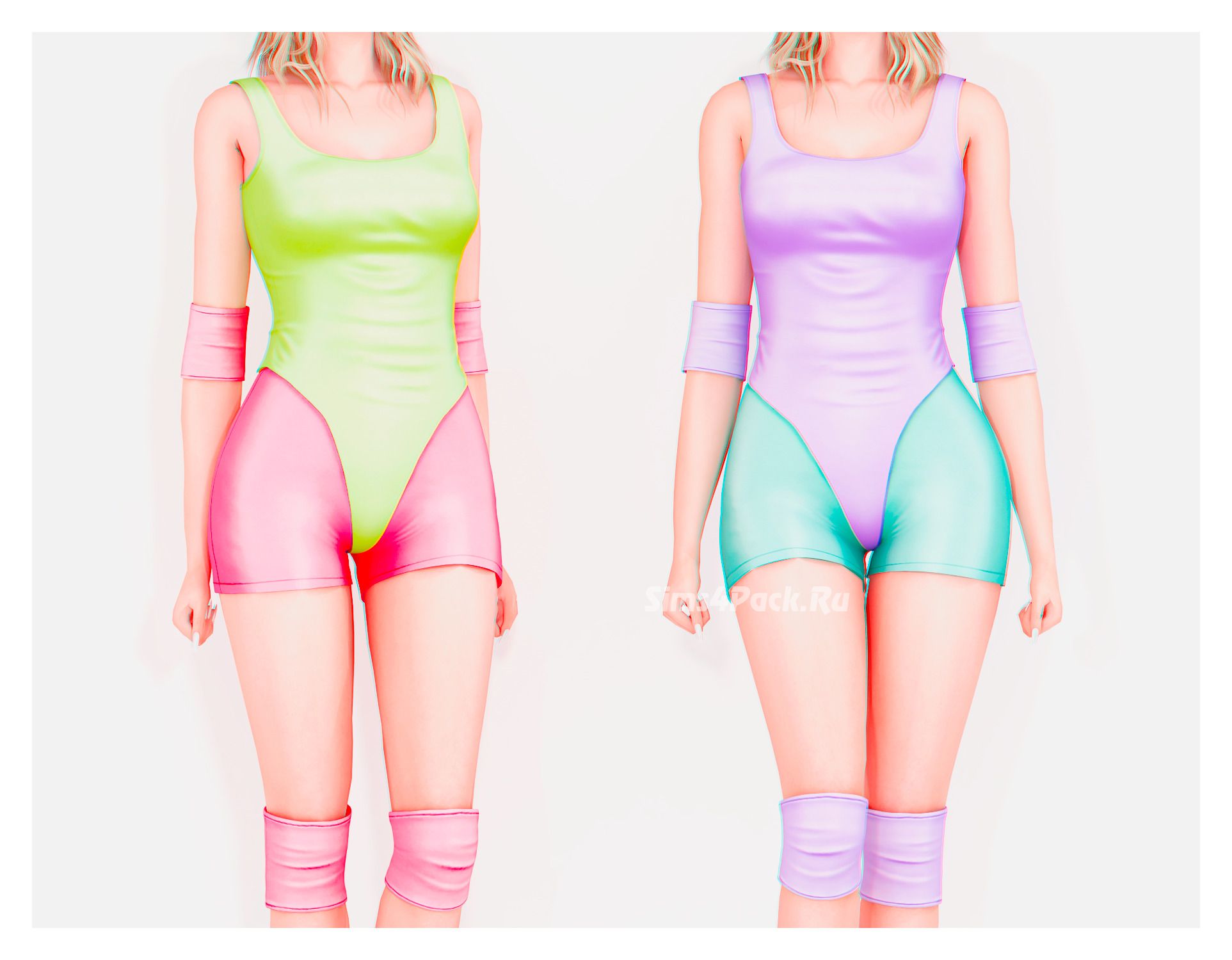 Спортивный комплект для симочек "80's Gym Outfit + Knee & Elbow Pad Accessorie"