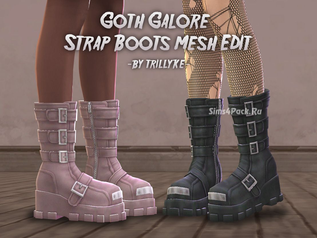 Ботинки "Goth Galore Strap Boots Mesh Edit"