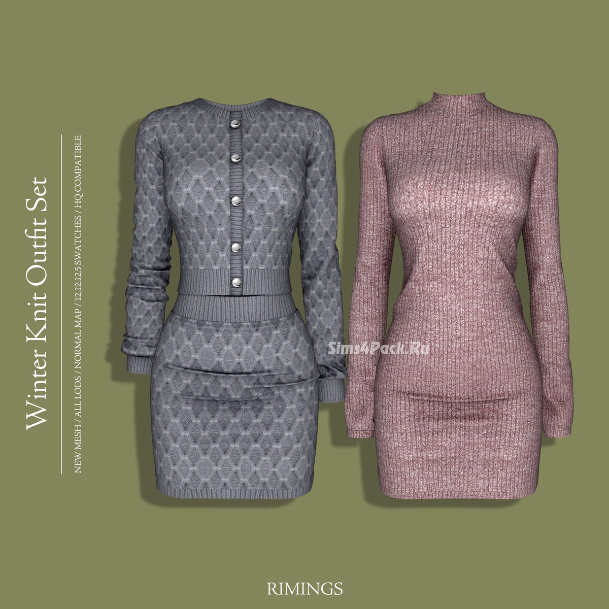 Вязанные наряды для симочек "Winter Knit Outfit Set"