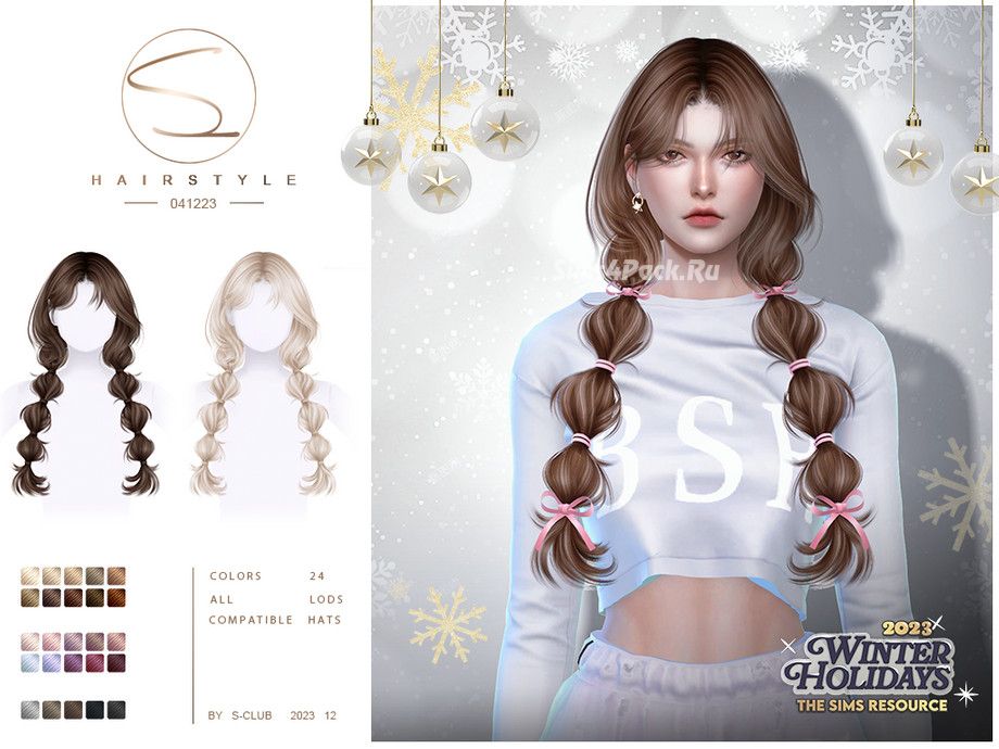 Женская прическа "Winter Holidays 2023 Hair 04"