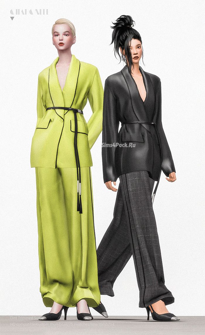 Женский брючный костюм "Dint Trimmed Suit"