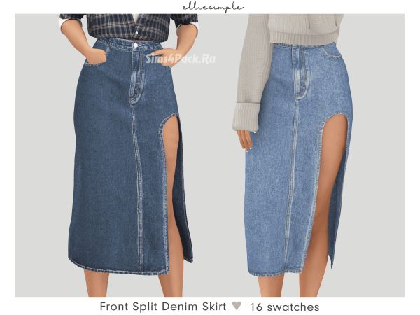 Юбка для симочек "front split denim skirt"