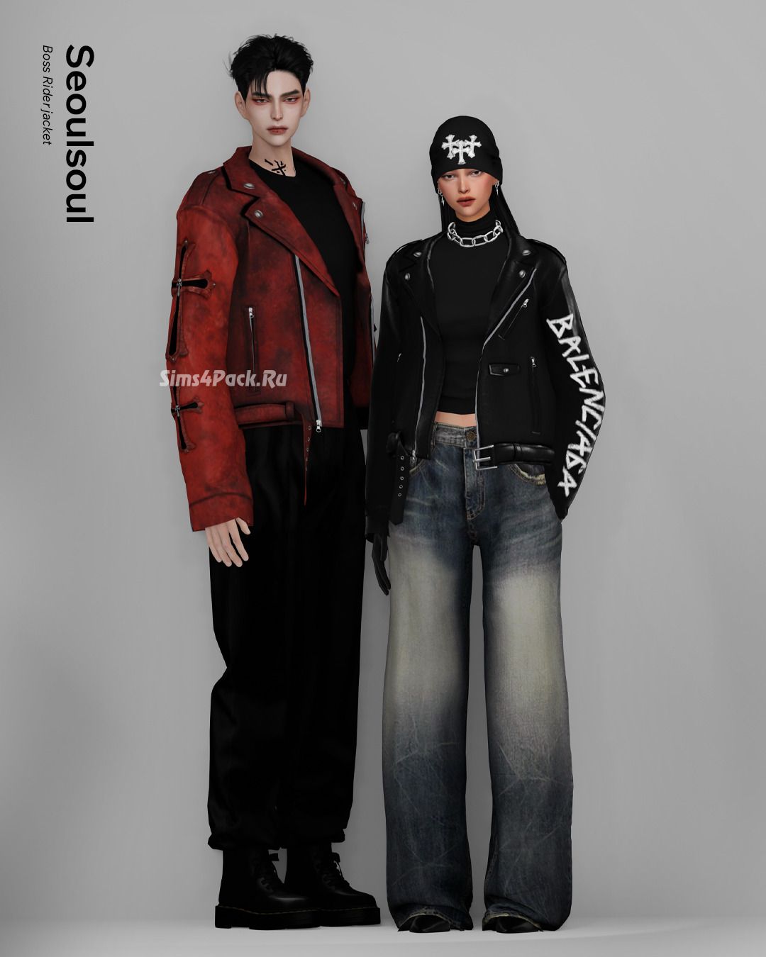 Кожаная косуха для симов и симочек "Boss Rider jacket"