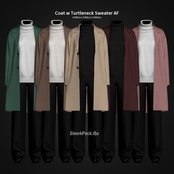 Комплект для женщин "Coat w Turtleneck Sweater AF"