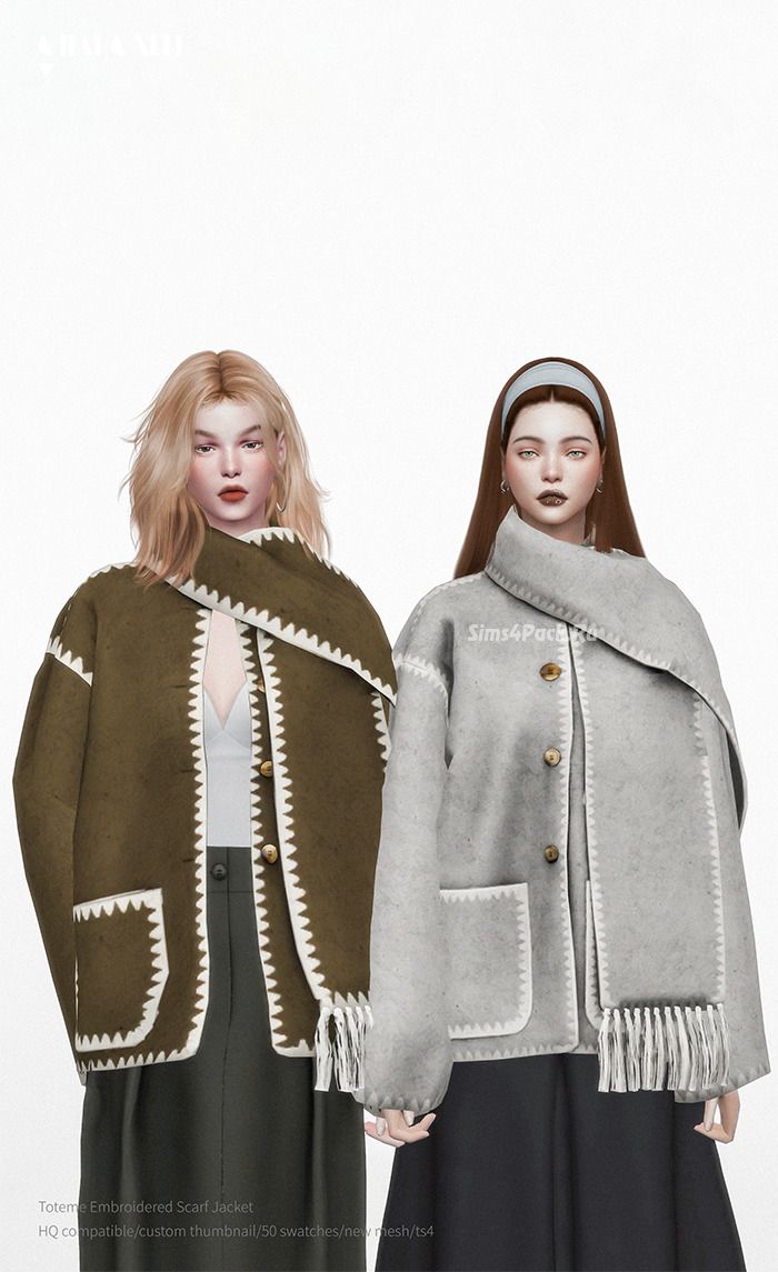 Куртка с шарфом для симочек "Toteme Embroidered Scarf Jacket"