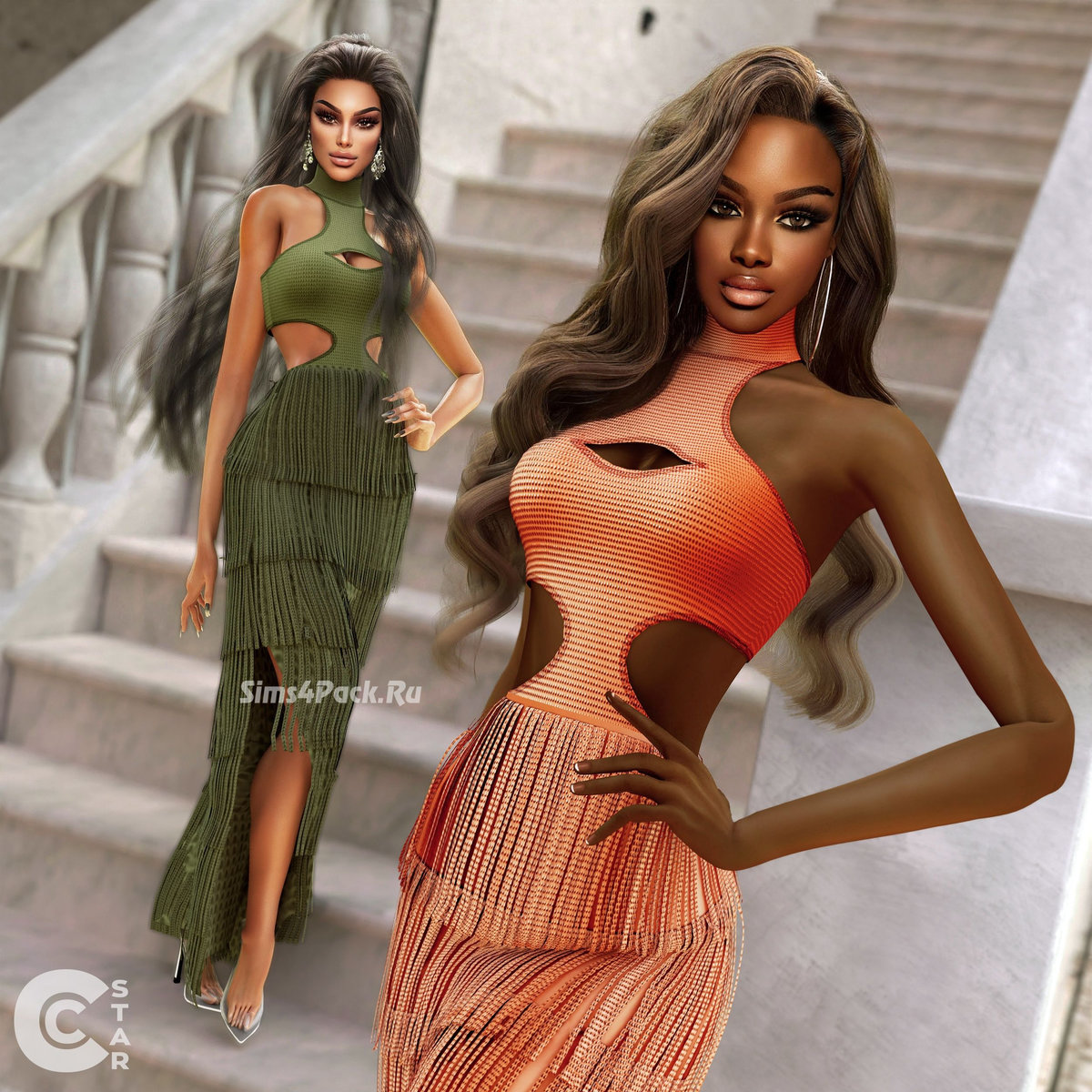 Платье "Zendaya's Fringed Turtleneck Crepe Gown"