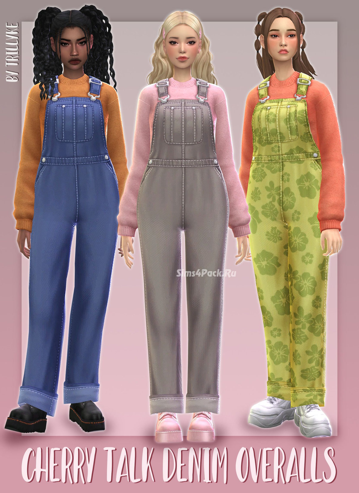 Комплект одежды для симочек "Cherry Talk Denim Overalls"