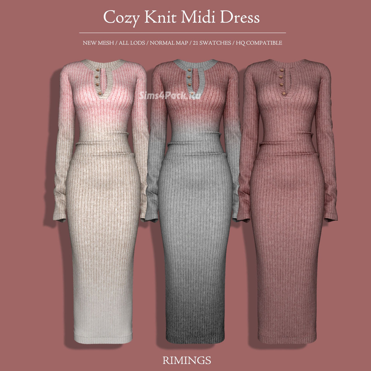 Платье для симочек "Cozy Knit Midi Dress"