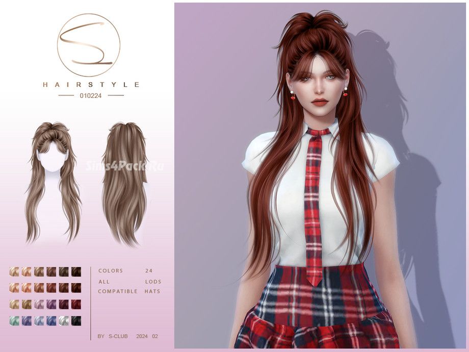 Женская прическа "Fashion ponytail hairstyle 010224"