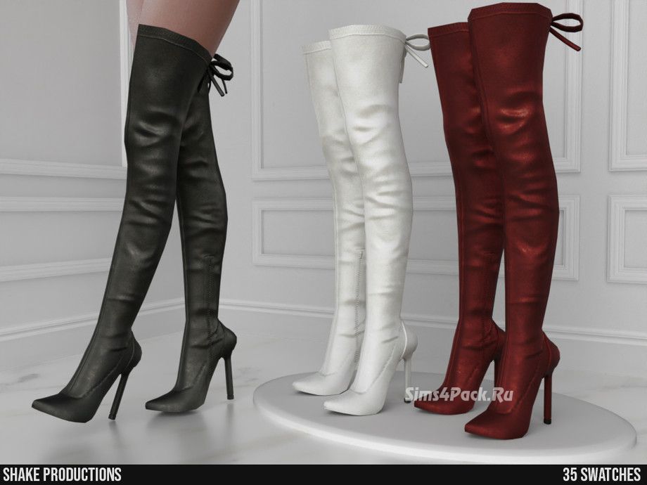 Ботфорты "Leather High Heel Boots - S022403"