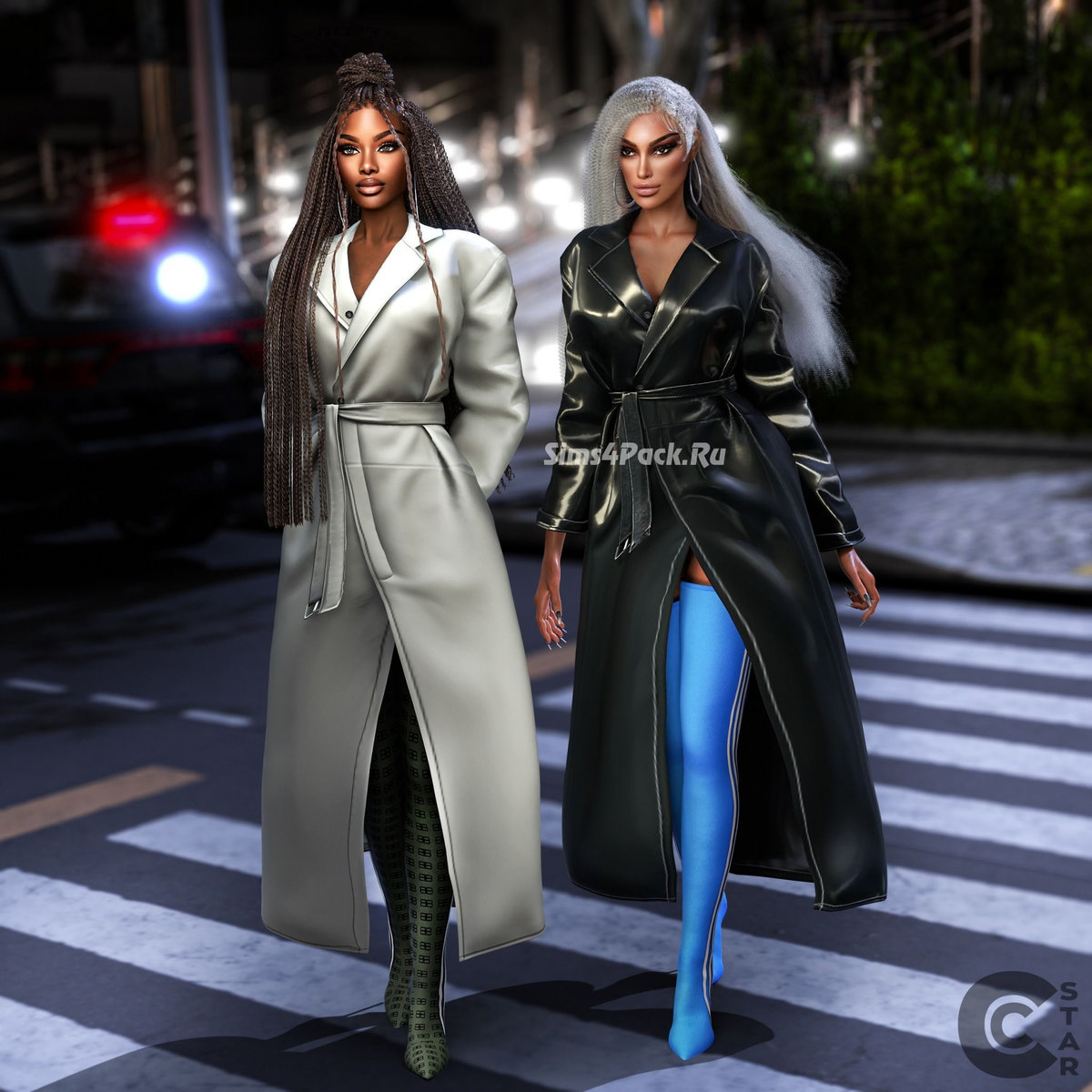 Тренч и сапоги для симочек "Kim Kardashian's Trench Coat and Knife over Boots"