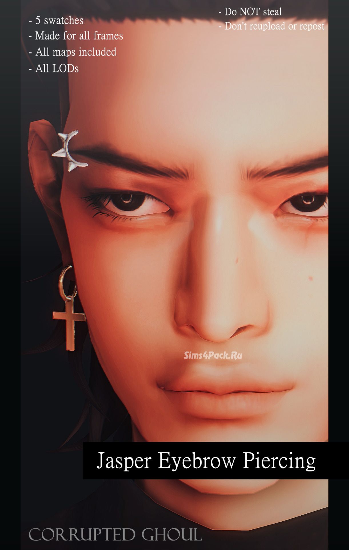 Пирсинг для брови "jasper eyebrow piercing"