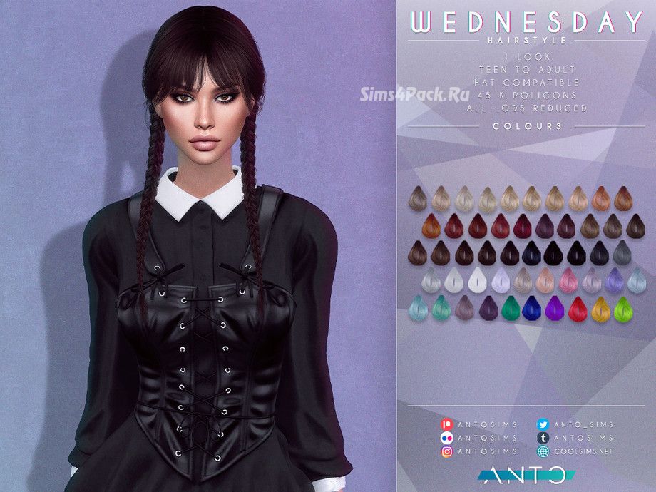 Женская прическа "Wednesday Hairstyle"