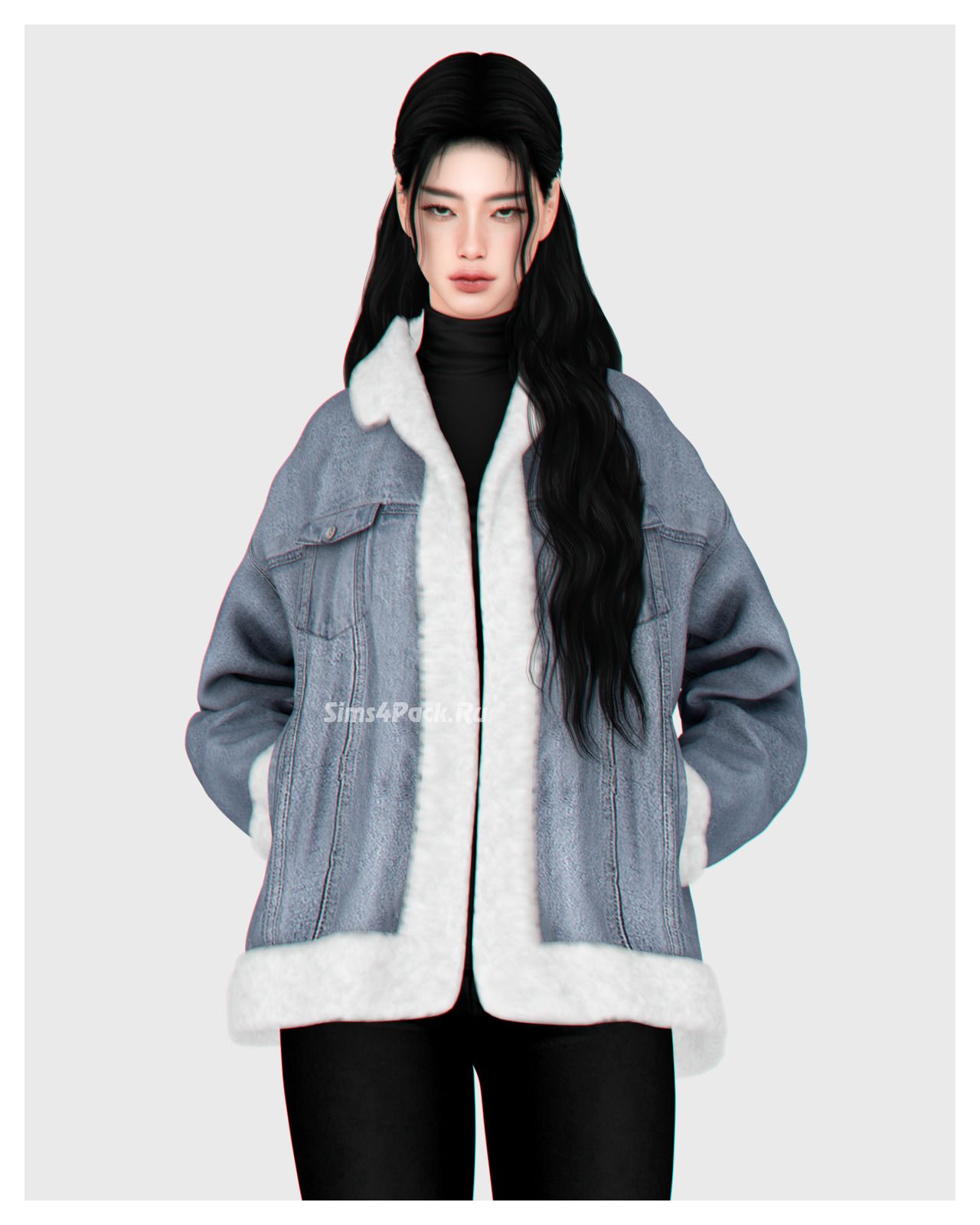 Куртка с водолазкой для симочек "Aspen Jeans Fur Jacket"