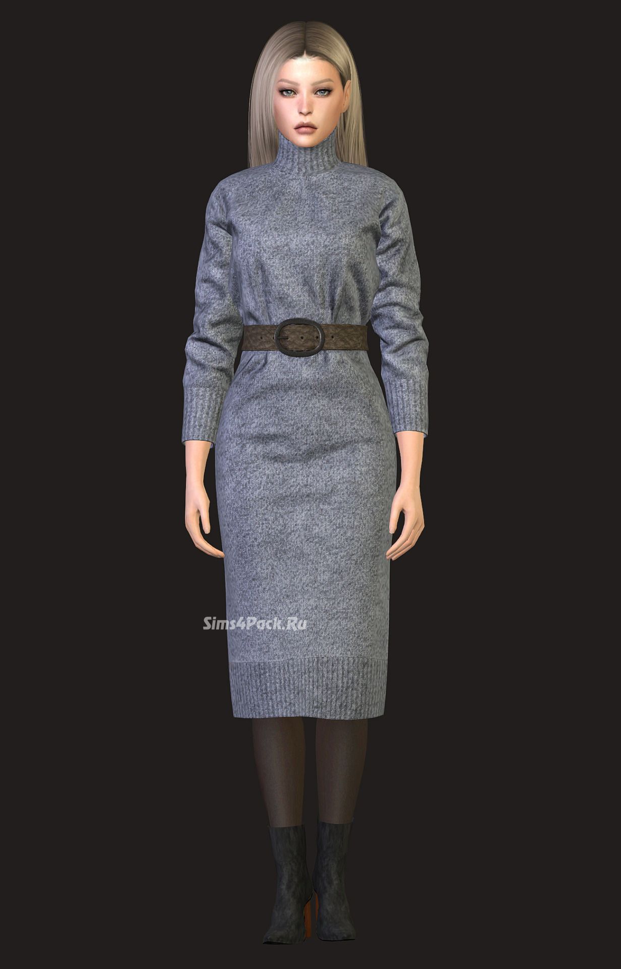 Платье для симочек "Knit midid dress with belt"