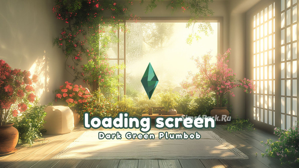 Фон для экрана загрузки и реколор пламбоба "Cozy Garden Space & Dark Green Plumbob"