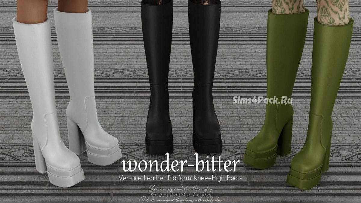 Сапоги "Versace Leather Platform Knee-High Boots"