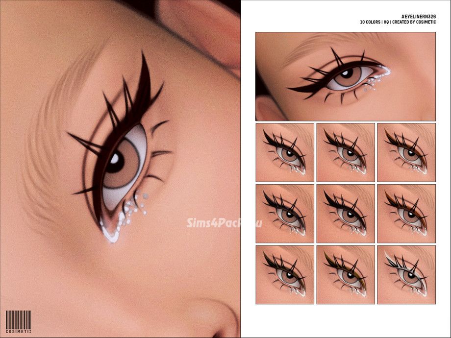 Макияж глаз с ресничками "Glitter Eyeliner N326"