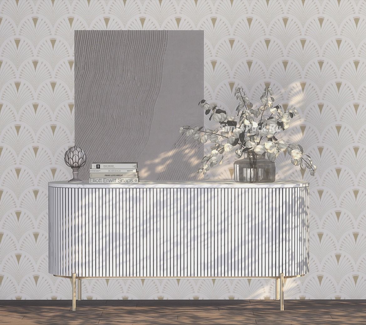 Консоль для интерьера "Ribbed Oval Sideboard"