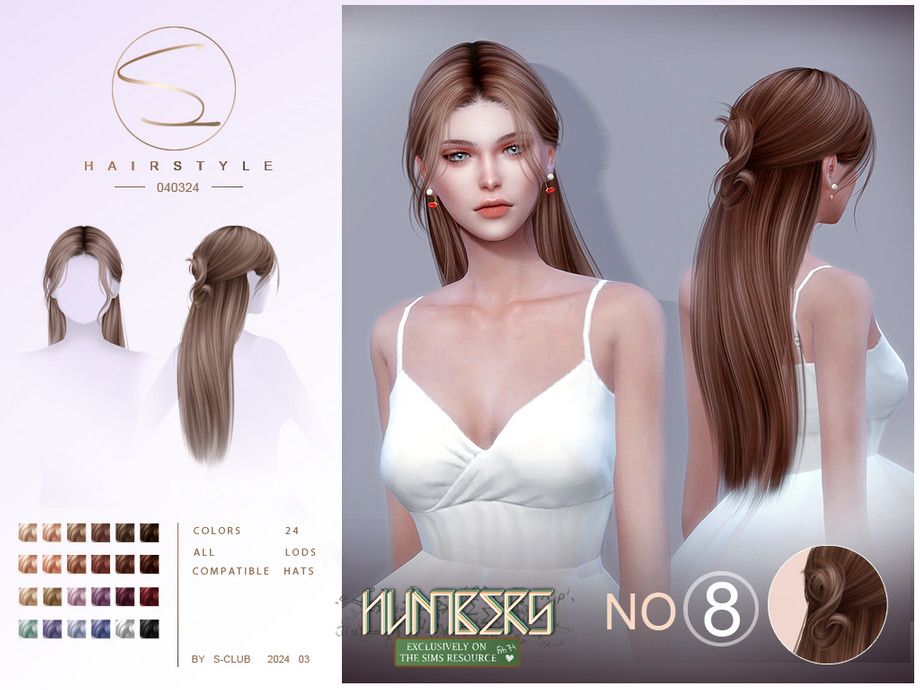 Женская прическа "Long hair bun 040324"