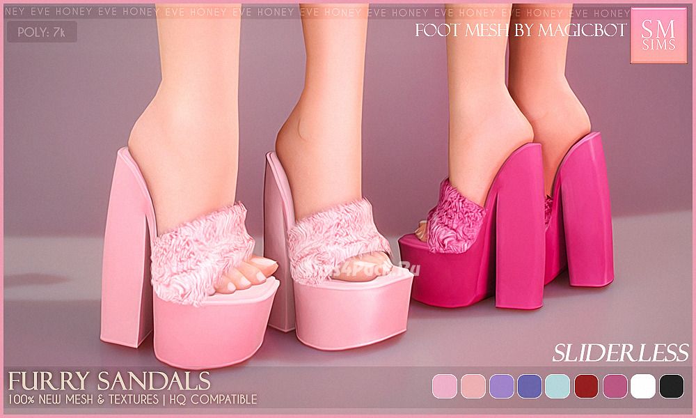 Шлепки для симочек "Furry Sandals"