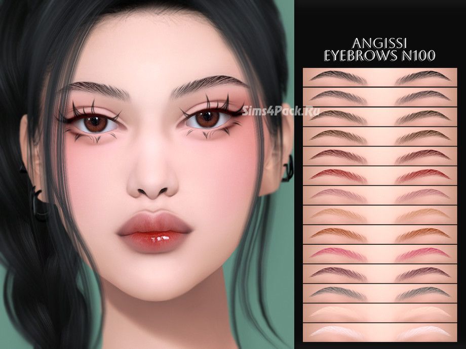 Брови, линзы и блеск для губ "Eyebrows n100, EYES A177 and Lipstick A162"